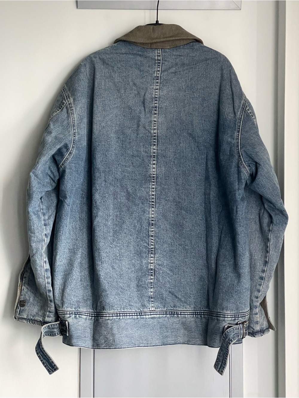 NWT WE THE FREE ($415) Sweet Talk Denim Barn Coat in Century Wash - Picture 9 of 13